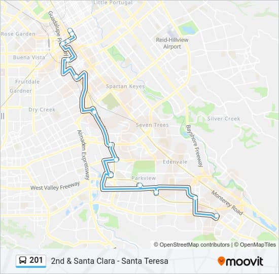 201 Route: Schedules, Stops & Maps - Santa Teresa Station (Updated)