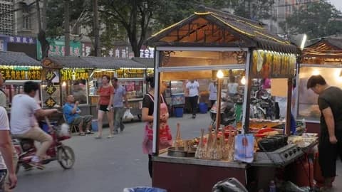 Food stall at Xisi night market,Kaifeng,Henan,China