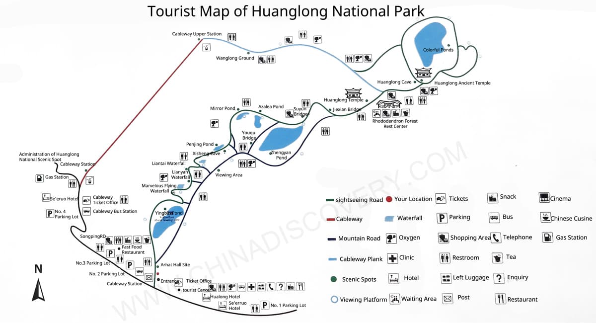 Huanglong National Park Maps of Location, Tourist and Travel 2025