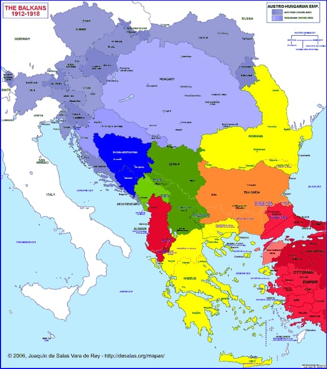 Hisatlas - Map of Balkan Peninsula 1912-1918